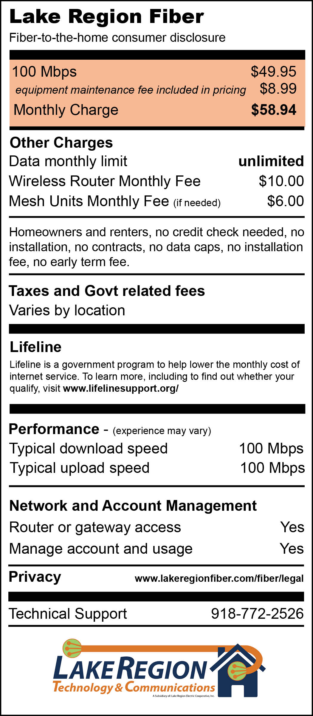 Basic internet package